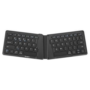 Targus Ergonomic Foldable Bluetooth Antimicrobial Keyboard Black AKF003US
