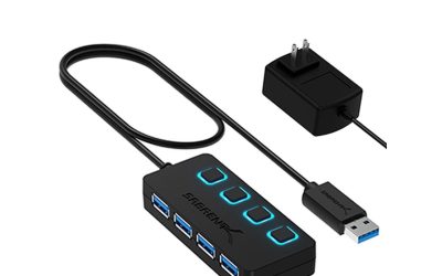 SABRENT 4-Port USB 3.0 Hub with Individual LED Lit Power Switches, Includes 5V/2.5A Power Adapter (HB-UMP3)