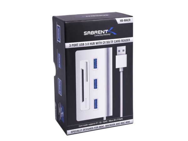 Sabrent 3 Port Usb 3.0 Hub With Cf/Sd/Tf Card Reader - Image 3