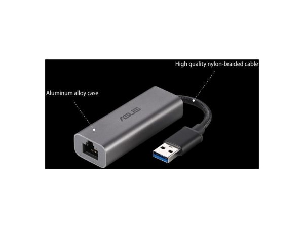 Asus USB-C2500 2.5Gigabit Ethernet Adapter - USB 3.2 (Gen 1) Type A - 1 Port(s) - 1 - Twisted Pair - Image 4