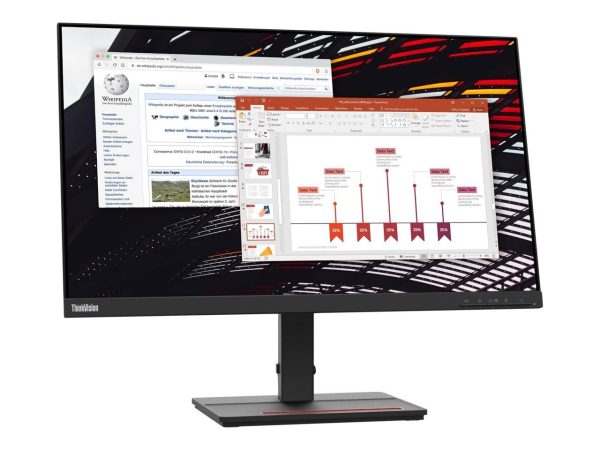 Lenovo ThinkVision S24e-20 24" (23.8" Viewable) Full HD 1920 x 1080 WLED LCD Monitor - 16:9 - 60 Hz - 4 ms - Raven Black (62AEKAT2US) - Image 2