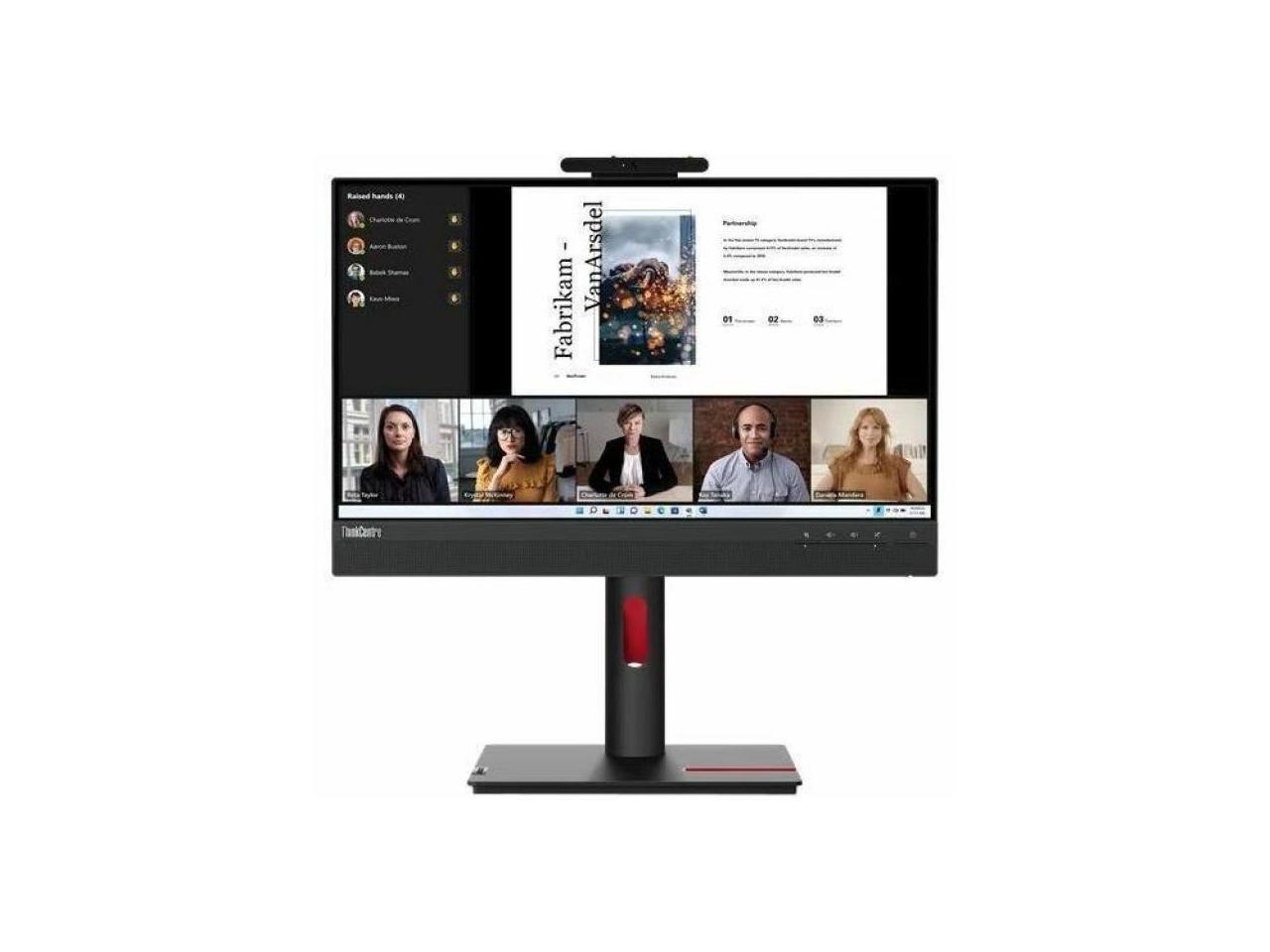 Lenovo ThinkCentre TIO22GEN5 21.5" Webcam Full HD LED Monitor - 16:9 - Black - 22" Class - In-plane Switching (IPS) Technology - WLED Backlight - 1920 x 1080 - 16.7 Million Colors - 250 Nit - Image 2