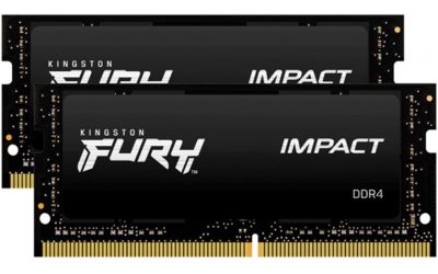Kingston FURY Impact 32GB (2 x 16GB) 260-pin SO-DIMM DDR4 3200 MHz CL20 Black Memory (KF432S20IBK2/32)