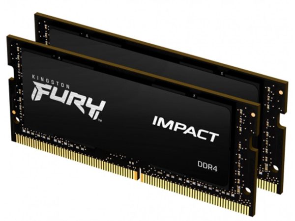 Kingston FURY Impact 32GB (2 x 16GB) 260-pin SO-DIMM DDR4 3200 MHz CL20 Black Memory (KF432S20IBK2/32) - Image 2