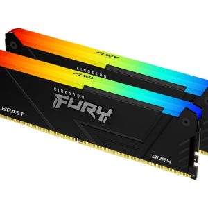 Kingston Fury Beast RGB 16GB 6000MT/s DDR5 CL40 DIMM Desktop Memory 2 x 8 GB, KF560C40BBAK2-16