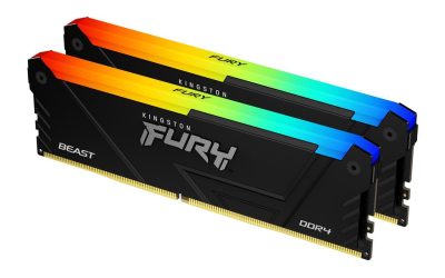 Kingston Fury Beast RGB 16GB 6000MT/s DDR5 CL40 DIMM Desktop Memory 2 x 8 GB, KF560C40BBAK2-16