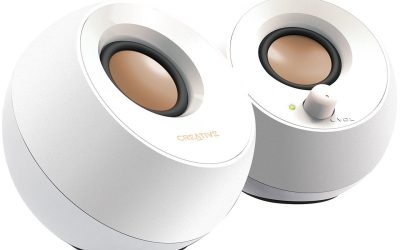 Creative Pebble 2.0 USB-Powered Desktop Speakers with Far-Field Drivers and Passive Radiators for PCs and Laptops (White)