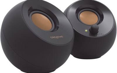 Creative Pebble 2.0 USB-Powered Desktop Speakers with Far-Field Drivers and Passive Radiators for Pcs and Laptops (Black)