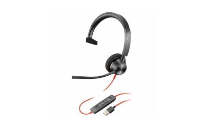 Poly Blackwire 3310 Microsoft Teams Certified USB-A Headset TAA – Mono – USB Type A, Mini-phone (3.5mm) – Wired – 32 Ohm – 20 Hz – 20 kHz – On-ear – Monaural – Ear-cup – 7.10 ft Cable – Omni-direction