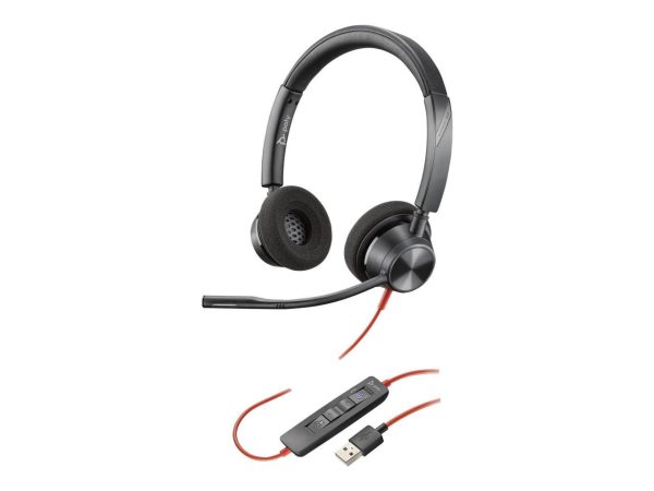 Poly Blackwire 3320 Headset - Stereo - USB Type A, USB Type C, Mini-phone (3.5mm) - Wired - 32 Ohm - 20 Hz - 20 kHz - Over-the-head - Binaural - Ear-cup - 7.15 ft Cable - Noise Cancelling MicrophoneTA - Image 3
