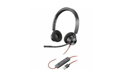 Poly Blackwire 3320 Headset – Stereo – USB Type A, USB Type C, Mini-phone (3.5mm) – Wired – 32 Ohm – 20 Hz – 20 kHz – Over-the-head – Binaural – Ear-cup – 7.15 ft Cable – Noise Cancelling MicrophoneTA