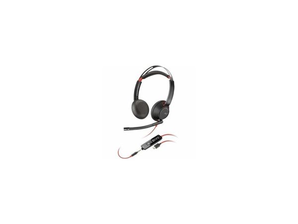 Poly Blackwire C5220 USB-C Headset +Inline Cable TAA(Bulk Qty.40) - Stereo - USB Type C, Mini-phone (3.5mm) - Wired - 32 Ohm - 20 Hz - 20 kHz - On-ear - Binaural - Supra-aural - 7.10 ft Cable - Noise