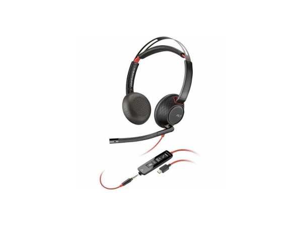 Poly Blackwire C5220 USB-C Headset +Inline Cable TAA(Bulk Qty.40) - Stereo - USB Type C, Mini-phone (3.5mm) - Wired - 32 Ohm - 20 Hz - 20 kHz - On-ear - Binaural - Supra-aural - 7.10 ft Cable - Noise - Image 2