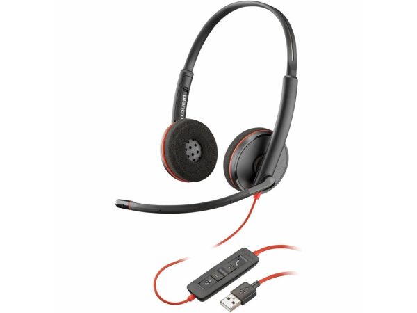 Poly Blackwire 3220 Stereo USB-A Headset TAA (Bulk) - Stereo - USB Type A - Wired - 32 Ohm - 20 Hz - 20 kHz - Over-the-head - Binaural - Supra-aural - Noise Cancelling Microphone - Noise Canceling - B