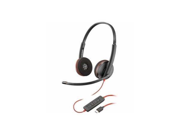 Poly Blackwire C3220 Headset - Stereo - USB Type C - Wired - 32 Ohm - 20 Hz - 20 kHz - Over-the-head, Over-the-ear - Binaural - Supra-aural - 5.20 ft Cable - Noise Cancelling Microphone - Black - Image 3