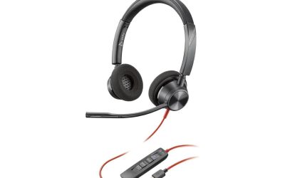 Poly Blackwire 3320 Headset – Stereo – USB Type C, Mini-phone (3.5mm) – Wired – 32 Ohm – 20 Hz – 20 kHz – On-ear – Binaural – Ear-cup – 7.10 ft Cable – Omni-directional Microphone – Noise Canceling –