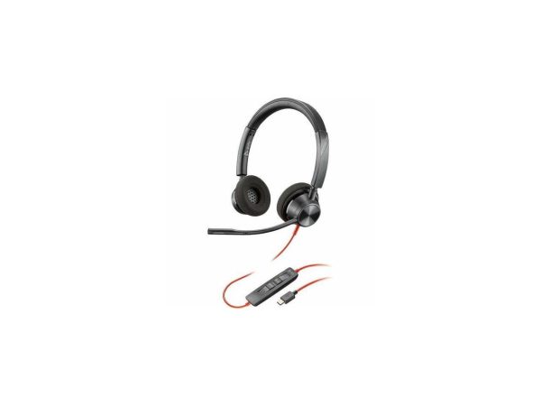 Poly Blackwire 3320 Headset - Stereo - USB Type C, Mini-phone (3.5mm) - Wired - 32 Ohm - 20 Hz - 20 kHz - On-ear - Binaural - Ear-cup - 7.10 ft Cable - Omni-directional Microphone - Noise Canceling - - Image 3