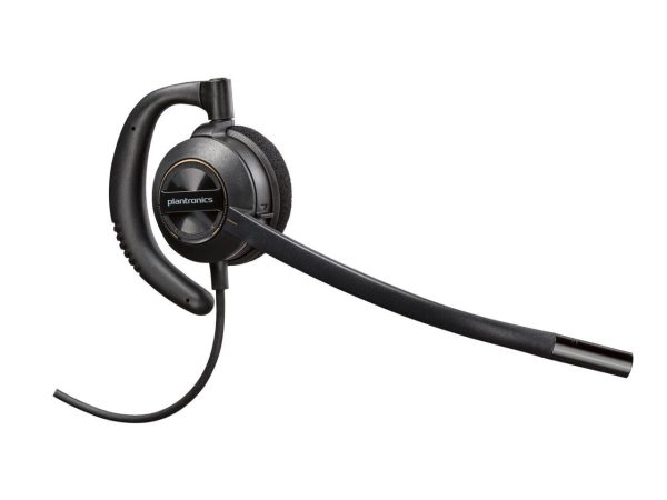 Poly - Mono - Mini-phone (3.5mm) - Wired - 20 Hz - 16 kHz - On-ear - Monaural - Ear-cup - 2.92 ft Cable - Omni-directional, Noise Cancelling Microphone - Black - Image 3