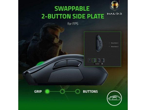 Razer Naga Pro Wireless Gaming Mouse: Interchangeable Side Plate w/ 2, 6, 12 Button Configurations - Focus+ 20K DPI Optical Sensor - Fastest Gaming Mouse Switch - Chroma RGB Lighting - Image 4