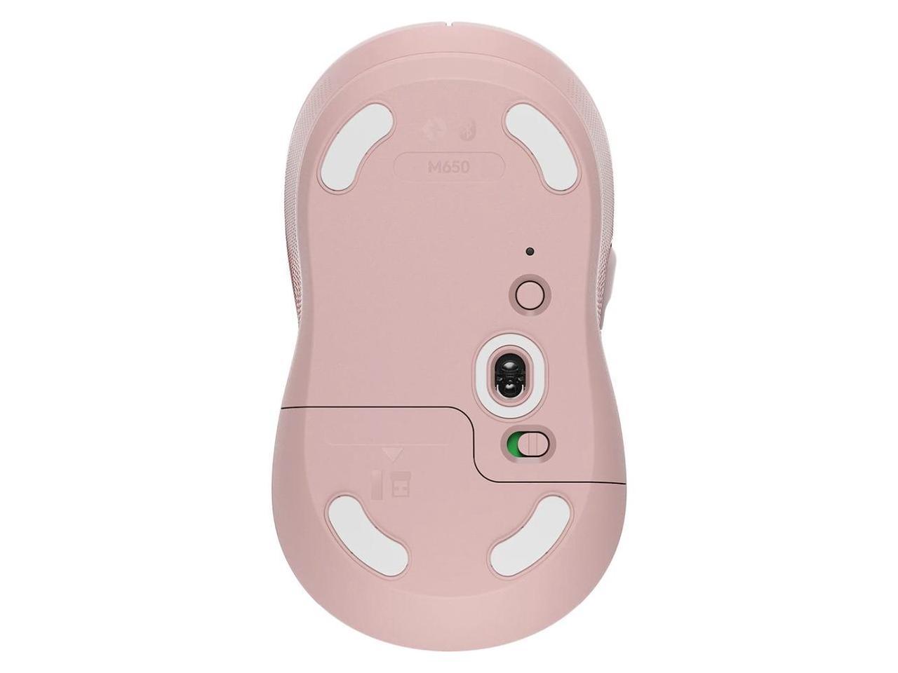 Logitech Signature M650 Mouse - Optical - Wireless - Bluetooth/Radio Frequency - Rose - USB - 2000 dpi - Scroll Wheel - 5 Button(s) - 5 Programmable Button(s) - Medium Hand/Palm Size - Image 3