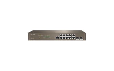 Tenda L3 Managed Switch – 10 Ports – Manageable – Gigabit Ethernet – 10/100/1000Base-T, 1000Base-X – 3 Layer Supported – Modular – 2 SFP Slots – Optical Fiber, Twisted Pair – 1U High – Rack-mountable