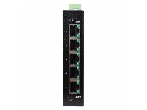 Tripp Lite 5-Port Unmanaged Industrial Gigabit Ethernet Switch - 10/100/1000 Mbps, Ruggedized, -40° to 75°C, EIP QoS, DIN/Wall Mount - 5 Ports - Gigabit Ethernet - 10/100/1000Base-T - - Image 2