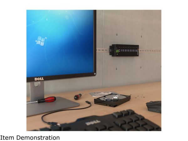 StarTech.com ST1030USBM 10 Port USB 3.0 Hub - Industrial - ESD and Surge Protection - DIN Rail or Surface Mountable - Metal - Powered USB Hub - Image 3