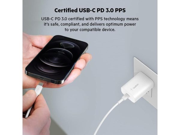 Belkin 25W USB-C AC Wall Charger Adapter White WCA004DQWH - Image 5