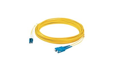 THIS IS AN 8M LC (MALE) TO LC (MALE) YELLOW DUPLEX RISER-RATED FIBER PATCH CABLE