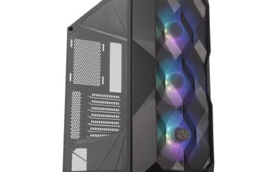 Cooler Master MasterBox TD500 Mesh Airflow ATX Mid-Tower with Polygonal Mesh Front Panel, Crystalline Tempered Glass, E-ATX up to 10.5″, Three 120mm ARGB Lighting Fans