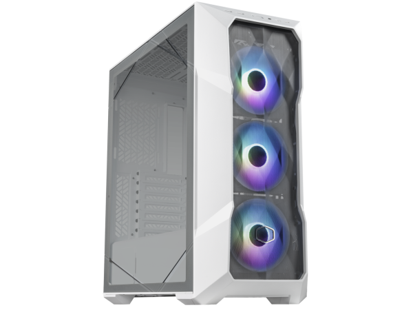 Cooler Master TD500 Mesh V2 White Gaming Airflow ATX Mid-Tower Case, Polygonal Mesh Panel, Crystalline Tempered Glass, 3x 120mm ARGB Fans, USB 3.2 Gen 2 Type C, 360 Radiator (TD500V2-WGNN-S00)