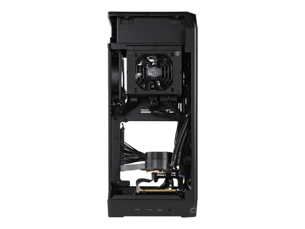 Cooler Master NCORE 100 MAX ITX SFF Tower Case, Custom 120mm AIO, 850W SFX Gold ATX3.0 PSU, 4 Slot GPU, Vertical Mount GPU, PCIe 4.0 Riser, Anodized Aluminum, USB Type C, NR100-MNNN85-SL0 - Image 4