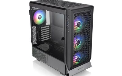 Thermaltake Ceres 500 Black Mid Tower E-ATX Computer Case with Tempered Glass Side Panel; 4 Preinstalled 140mm PWM ARGB Fans; Rotational PCIe Slots & GPU Holder; CA-1X5-00M1WN-00