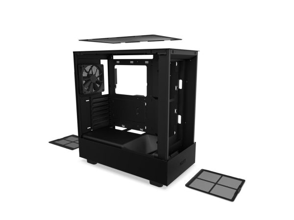 NZXT H5 Flow - All Black CC-H51FB-01 Black SGCC Steel, Tempered Glass ATX, Micro-ATX, mini-ITX Computer Cases - Image 2