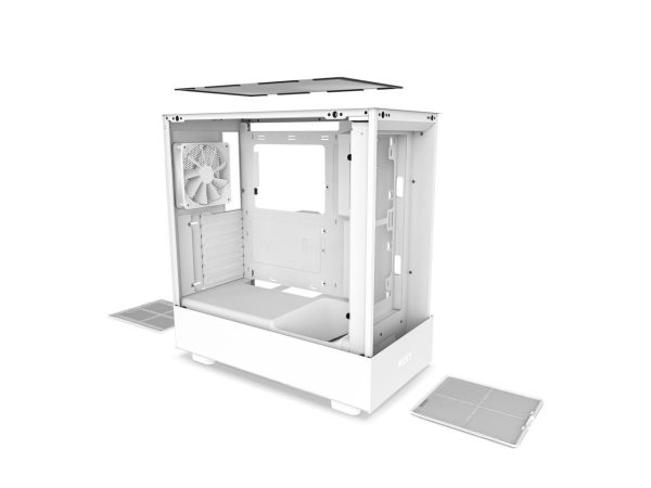 NZXT H5 Flow - All White CC-H51FW-01 White SGCC Steel, Tempered Glass ATX, Micro-ATX, mini-ITX Computer Cases - Image 2