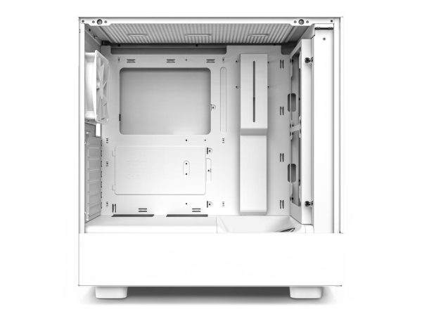 NZXT H5 Flow - All White CC-H51FW-01 White SGCC Steel, Tempered Glass ATX, Micro-ATX, mini-ITX Computer Cases - Image 3