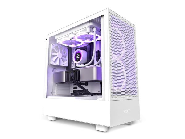 NZXT H5 Flow - All White CC-H51FW-01 White SGCC Steel, Tempered Glass ATX, Micro-ATX, mini-ITX Computer Cases