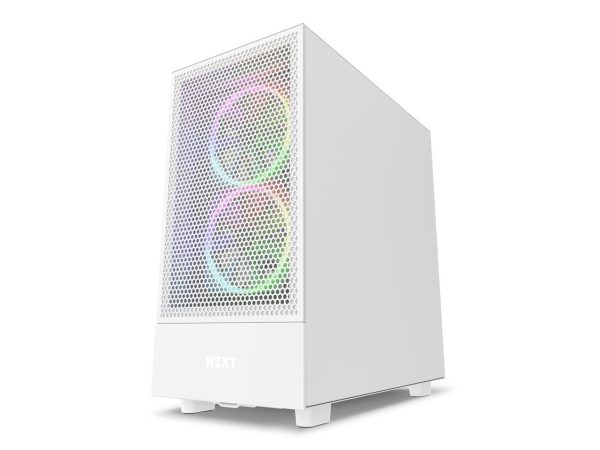 NZXT H5 Flow - All White CC-H51FW-01 White SGCC Steel, Tempered Glass ATX, Micro-ATX, mini-ITX Computer Cases - Image 4