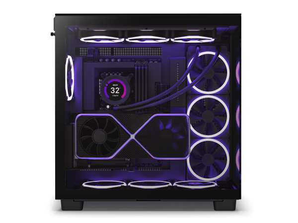NZXT H9 Elite - All Black - CM-H91EB-01 - Premium Dual-Chamber - Mid-Tower - RGB Fans - Case - Image 3