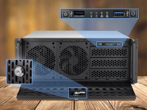 Rosewill RSV-L4000U 4U Server Chassis Rackmount Case | 8 3.5" HDD Bays, 3 5.25" Devices | E-ATX Compatible | 5 Front 120mm Fans, 2 Rear 80mm Fans | USB 3.0, 2.0 | Front Panel Lock | Silver/Black - Image 5