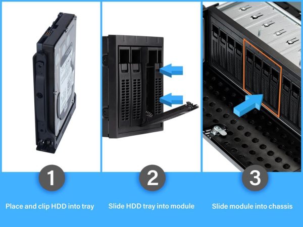 Rosewill RSV-L4412U 4U Server Chassis Rackmount Case | 12 Hot Swap 3.5", 2.5" SATA I, SATA II, SATA III SAS | E-ATX Compatible | 3 Front 120mm Fans, 2 Rear 80mm Fans | USB 3.0 2.0 | Front Panel Lock - Image 4