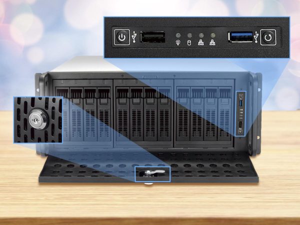 Rosewill RSV-L4412U 4U Server Chassis Rackmount Case | 12 Hot Swap 3.5", 2.5" SATA I, SATA II, SATA III SAS | E-ATX Compatible | 3 Front 120mm Fans, 2 Rear 80mm Fans | USB 3.0 2.0 | Front Panel Lock - Image 5