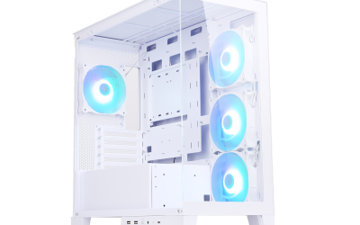 Sama AR01-RGB-W White Dual USB3.0 and Type C, Dual Tempered Glass Micro -ATX Tower Gaming Computer Case w/ 4 x ARGB LED Fans (3 x120mm xSide,1 x120mm x Rear) Pre-Installed