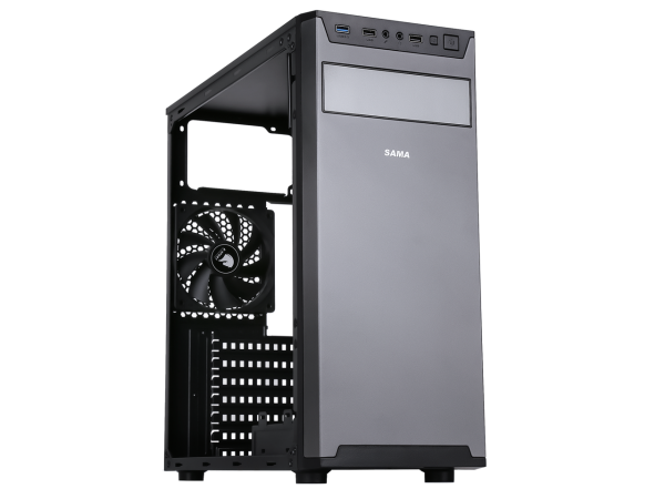 Sama  Jazovo-BK Black USB3.0 Steel  ATX Mid Tower Computer Case, 3 x120mm Black Fan (2 x front, 1x Rear Pre-Installed) - Image 3