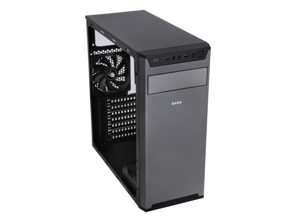 Sama  Jazovo-BK Black USB3.0 Steel  ATX Mid Tower Computer Case, 3 x120mm Black Fan (2 x front, 1x Rear Pre-Installed) - Image 4