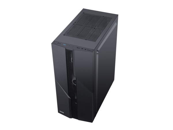 SAMA Sama-M2-TG Black USB3.0 Steel/ Tempered Glass ATX Mid Tower Gaming Computer Case w/Tempered Glass Panel and 4 x 120mm Autoflow Rainbow LED Fans (Pre-Installed) - Image 4