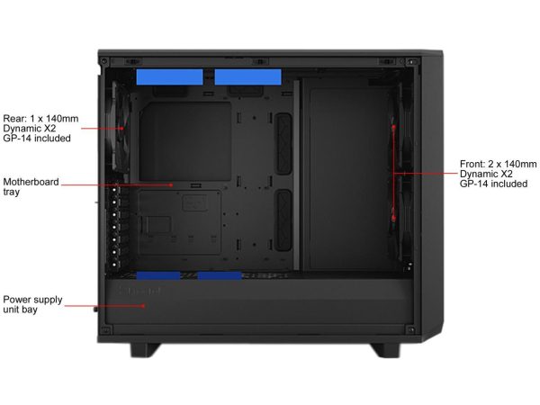 Fractal Design Meshify 2 Black ATX Flexible Dark Tinted Tempered Glass Window Mid Tower Computer Case - Image 5