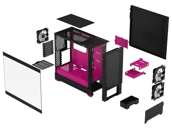 Fractal Design Pop Air RGB Black Magenta Core TG ATX High-Airflow Clear Tempered Glass Window Mid Tower Computer Case - Image 4