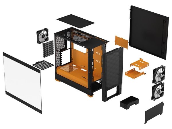 Fractal Design Pop Air RGB Black Orange Core TG ATX High-Airflow Clear Tempered Glass Window Mid Tower Computer Case - Image 4