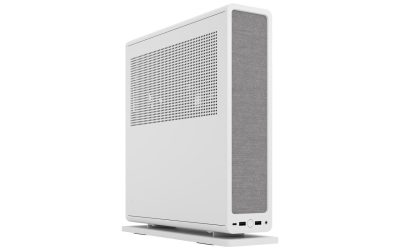 Fractal Design Ridge White Mini-ITX Slim Small Form Factor Console PC Case with PCIe 4.0 Riser